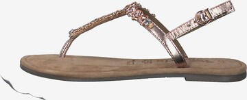 TAMARIS T-Bar Sandals in Gold