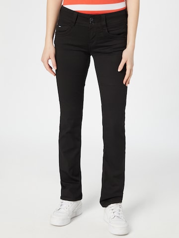 Coupe slim Jean 'Gen' Pepe Jeans en noir : devant