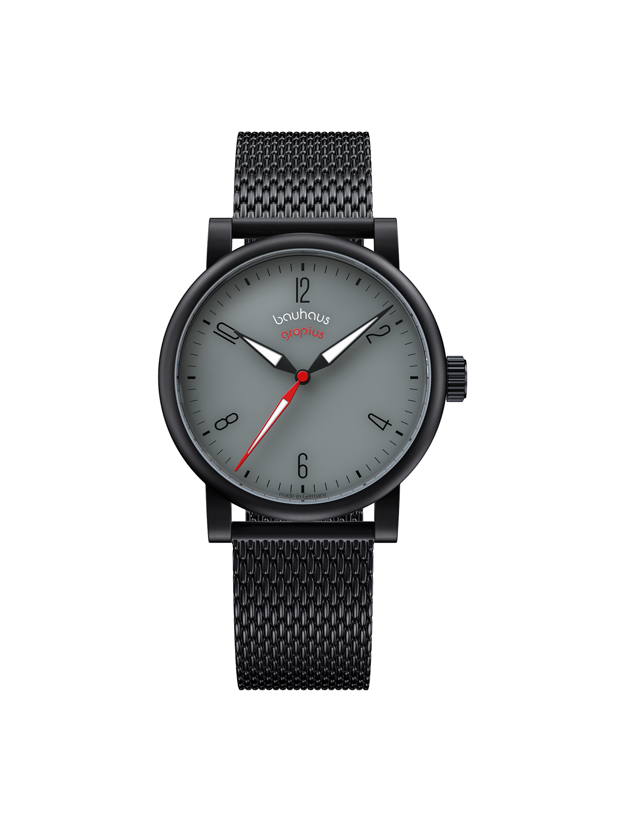 WALTER GROPIUS Analog Watch 'KONTUR' in Black: front