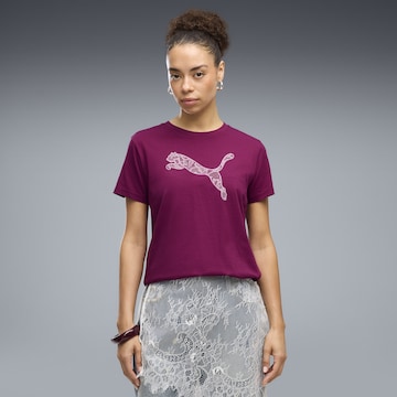 PUMA T-Shirt 'Graphics Lace Cat' in Pink: Vorderseite