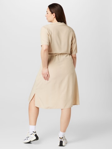 PIECES Curve Shirt Dress 'OLIVIA' in Beige