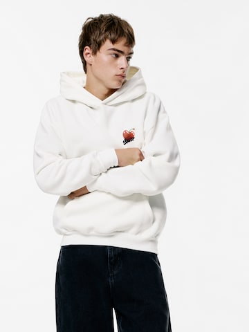 Pull&Bear Sweatshirt 'Cereza STWD' i vit