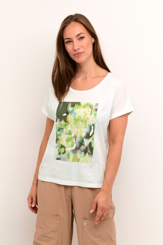 Cream T-shirt 'Irma' i vit: framsida