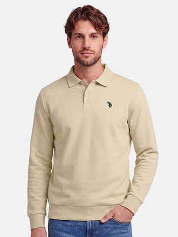 U.S. POLO ASSN. Sweatshirt in Beige: front