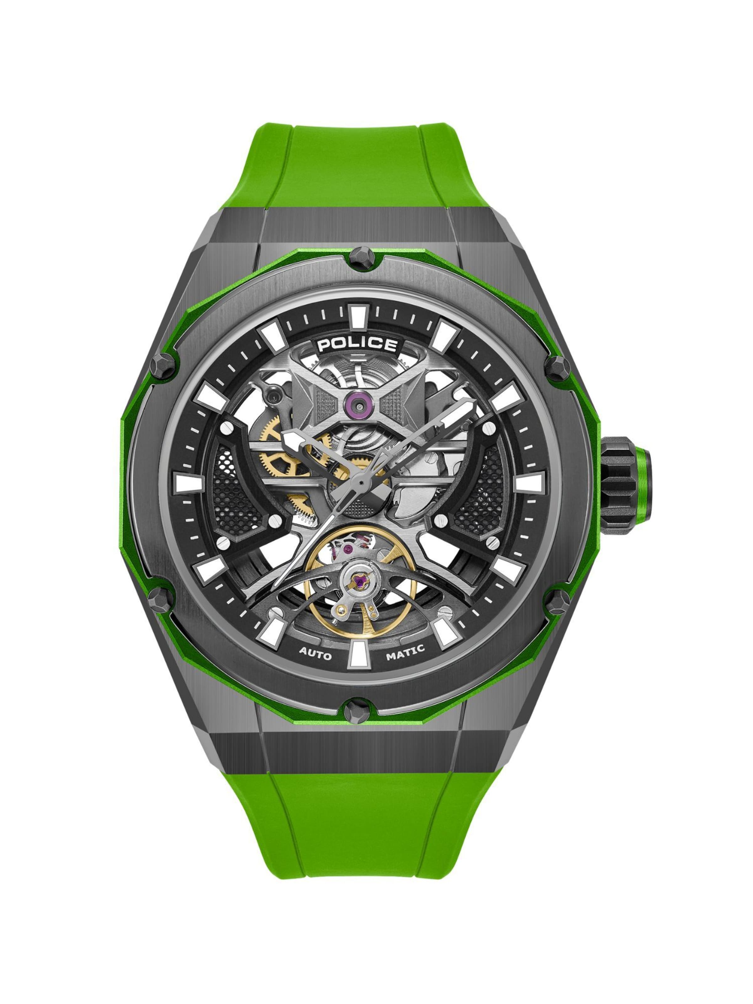 POLICE Analog Watch ' Dayton ' in Green: front