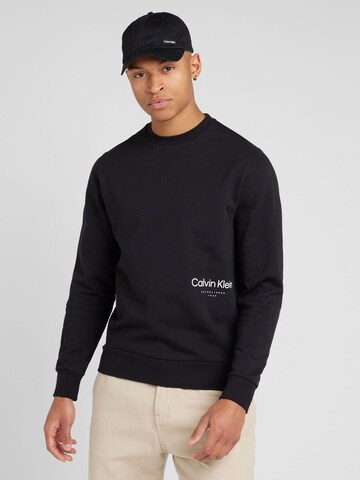Calvin KleinSweater majica - crna boja: prednji dio