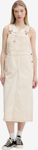Gonna con pettorina 'BIB LONG OVERALL DRESS W WHITECAP GRAY' di DICKIES in beige: frontale