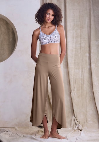 LASCANA Wide Leg Pyjamahose in Grau