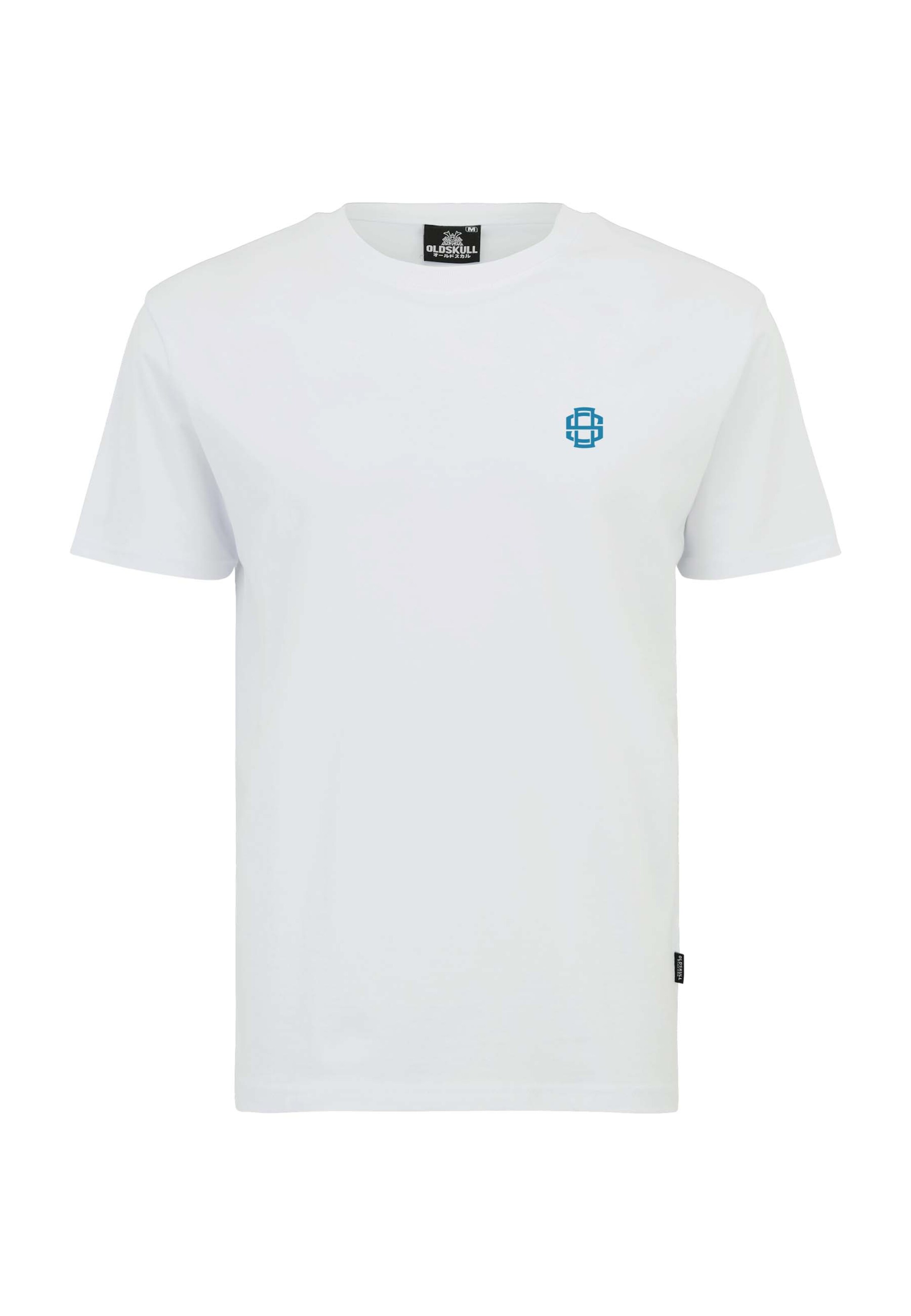 Oldskull Shirt 'Retro Pixel Wave Logo Graphic' in White