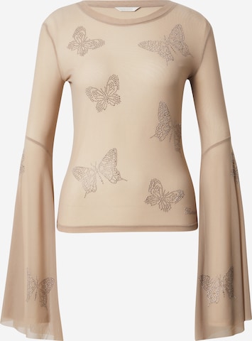 T-shirt 'FIAMMA' GUESS en beige : devant