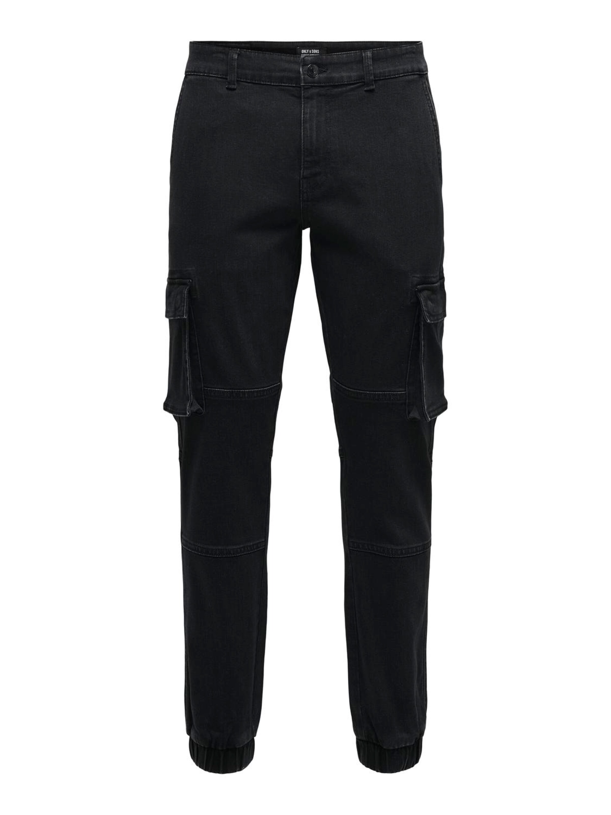 Only & Sons Tapered Cargojeans 'ONSCam' i sort: forside
