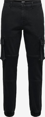 Jeans cargo 'ONSCam' Only & Sons en noir : devant