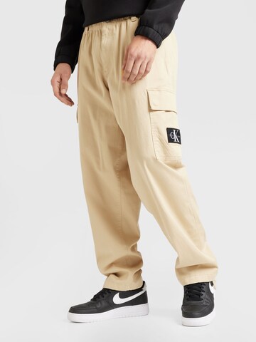 Calvin Klein Jeans Regular Cargohose in Beige: Vorderseite
