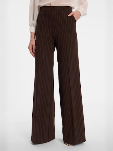 Wide Leg Pantalon à plis ' Eweltis ' Ana Alcazar en marron : devant