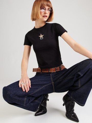GUESS JEANS Tričko 'CHEETAH STAR' - Čierna: predná strana