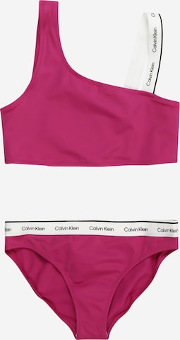 Calvin Klein Swimwear Bustier Bikini 'Meta Legacy' in Lila: predná strana