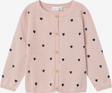 Cardigan 'Beheart' NAME IT en rose : devant