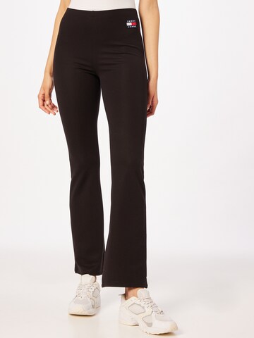 Tommy Jeans Flared Leggings in Black: front