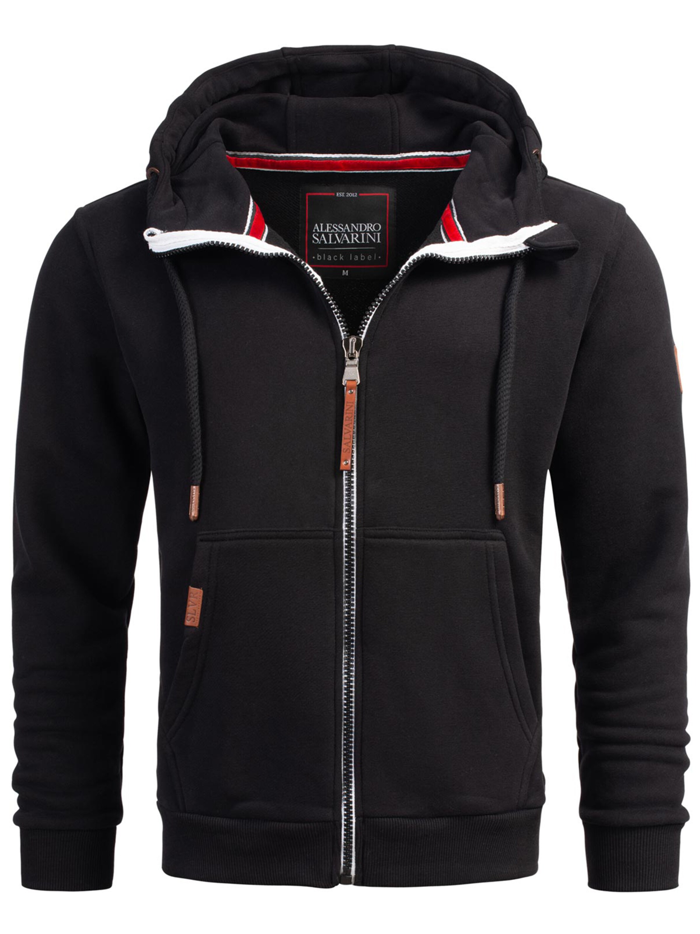 Alessandro Salvarini Sweatjacke 'Geenio' in Schwarz