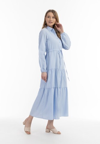 usha WHITE LABEL Платье-рубашка в Синий