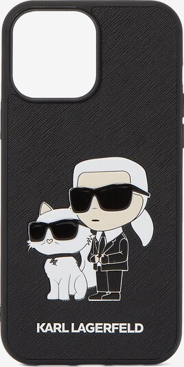 Karl Lagerfeld Viedtālruņa maciņš 'Ikonik 2.0  iPhone 13 Pro Max', krāsa - bēšs / melns / balts, Preces skats