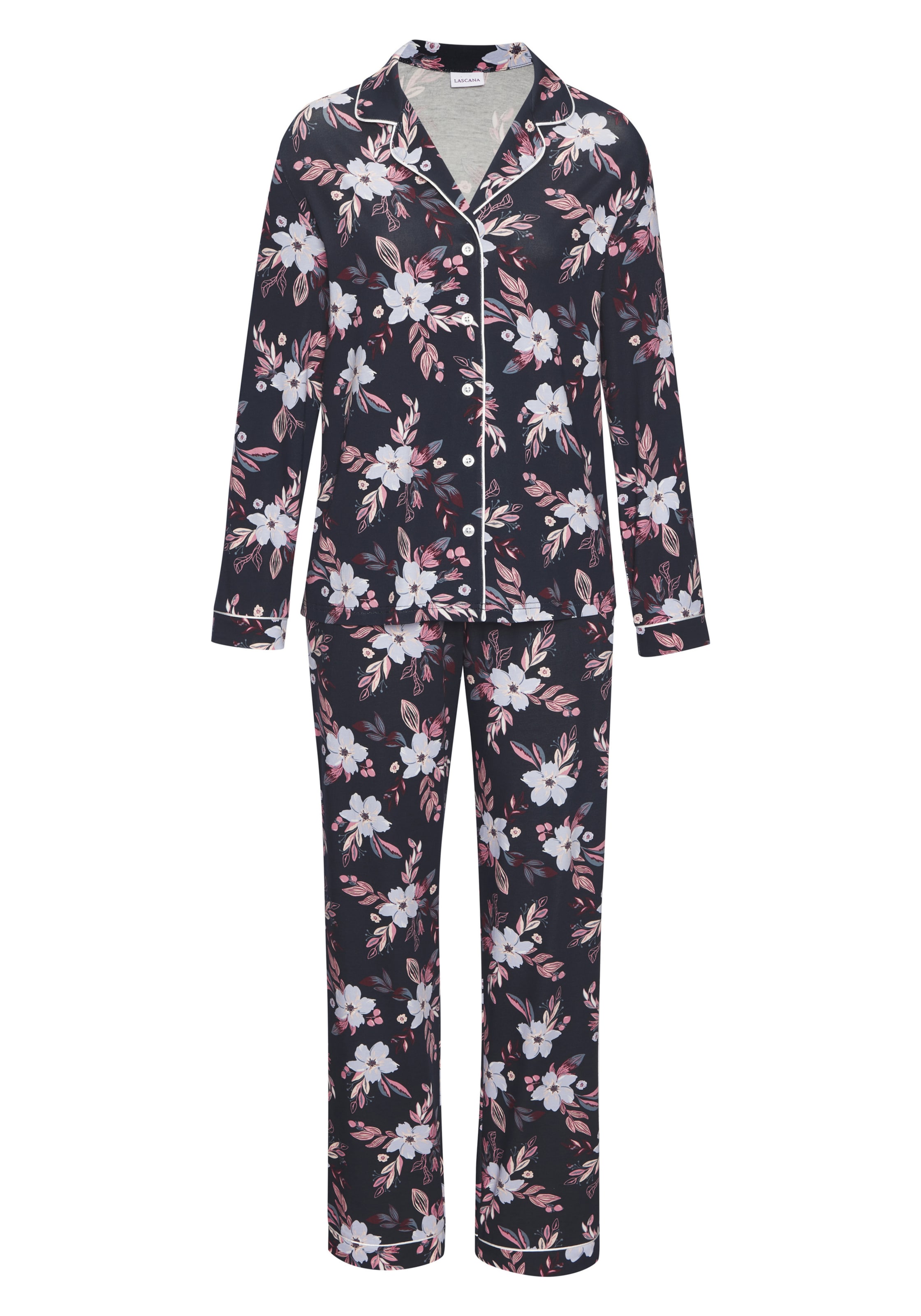 LASCANA Pyjama in Blau: Vorderseite