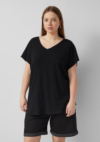 QS T-Shirt in Schwarz