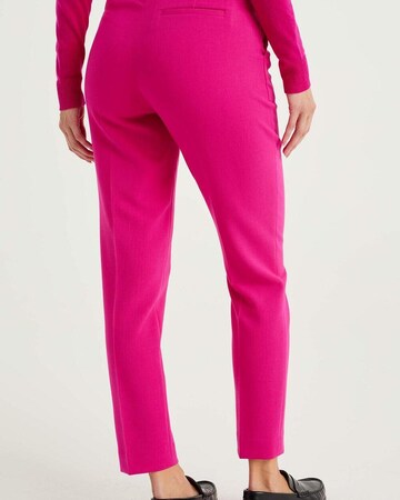 WE Fashion Слим Плиссированные брюки в Ярко-розовый