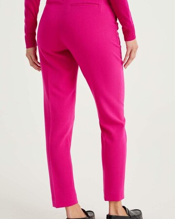 Coupe slim Pantalon à plis WE Fashion en rose