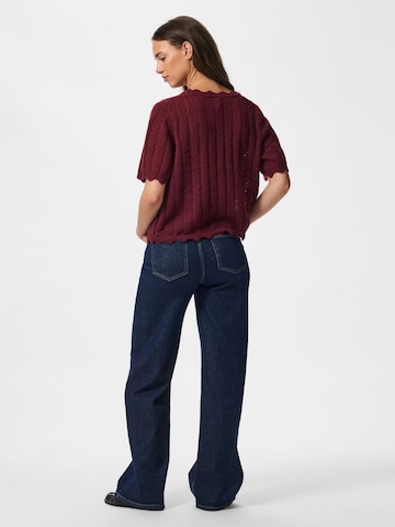 PIECES Knit cardigan in Red
