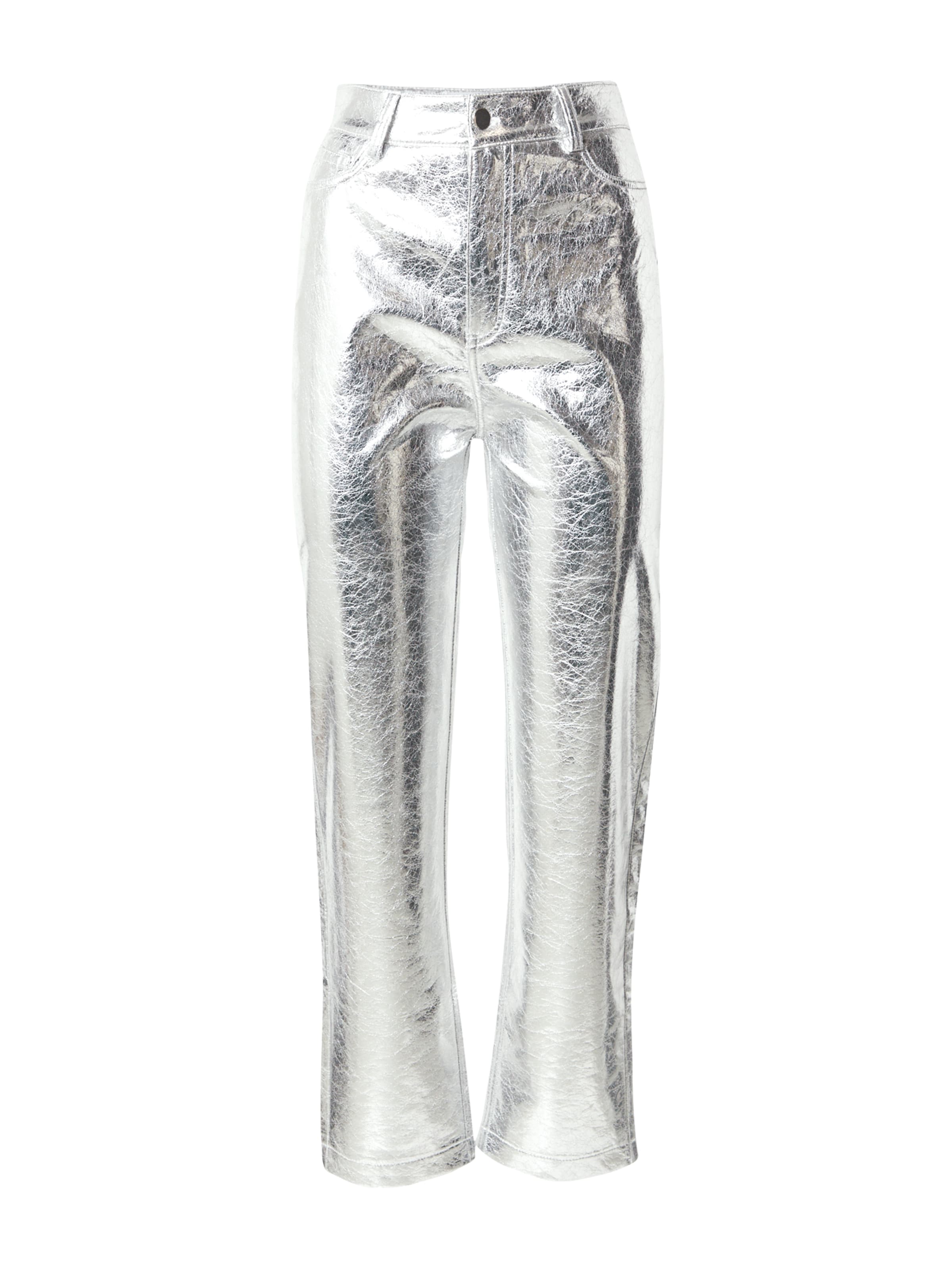 Warehouse Regular Trousers in Silver: front