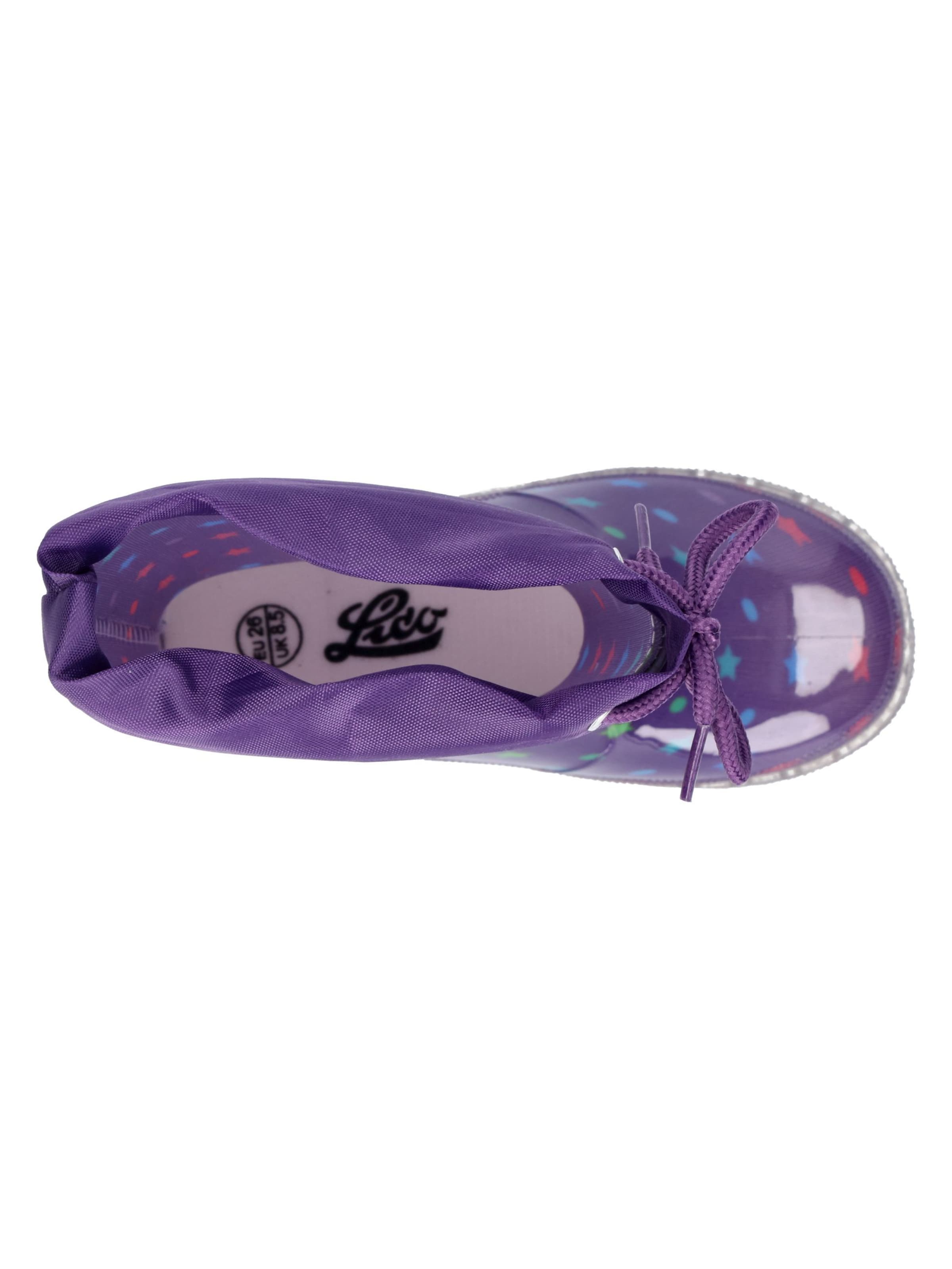 LICO Rubber Boots 'Power Blinky' in Purple
