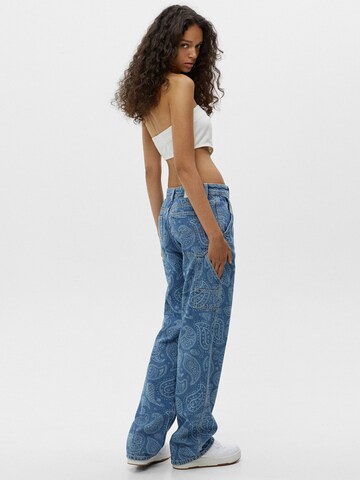 Pull&Bear Wide leg Jeans i blå