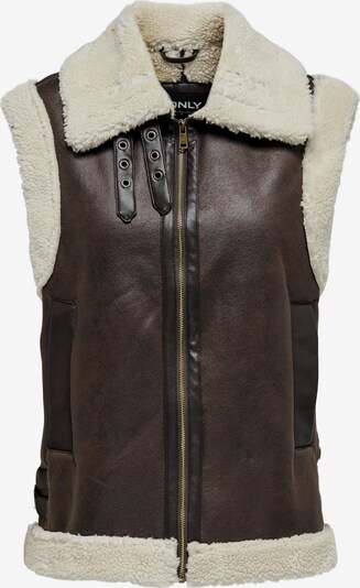 ONLY Gilet 'Betty' en beige / chocolat, Vue avec produit