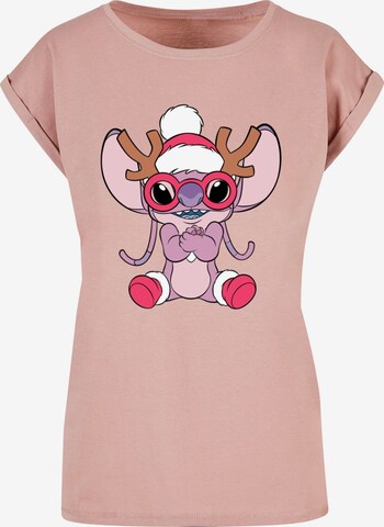 ABSOLUTE CULT T-Shirt 'Lilo And Stitch - Reindeer' in Beige: predná strana