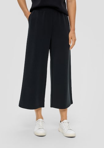 s.Oliver Wide Leg Hose in Schwarz: Vorderseite