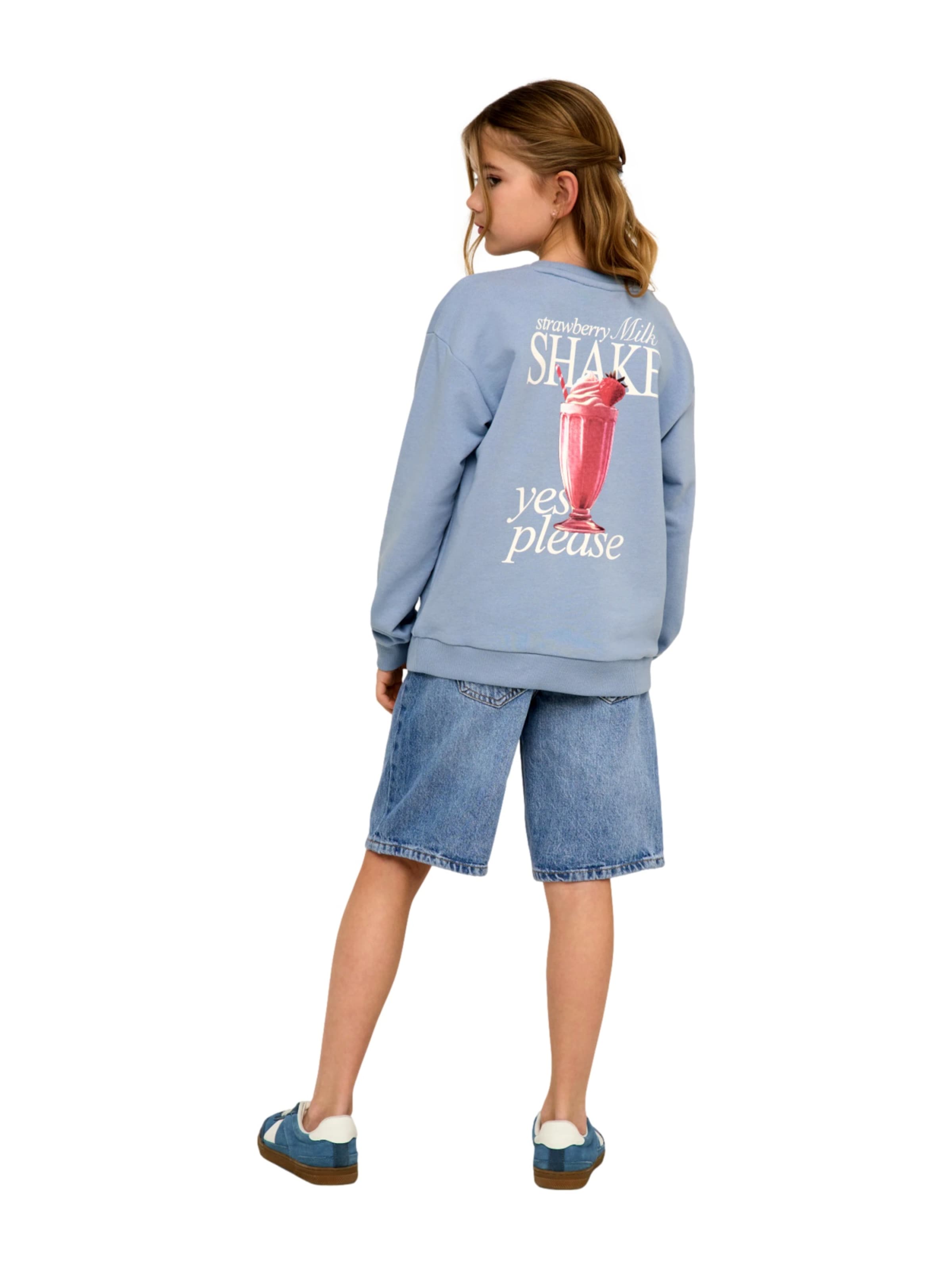 ONLY GIRLS Sweatshirt 'KOGPhilea' in Blue: front
