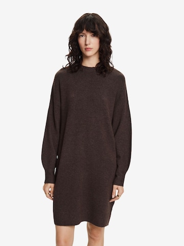 ESPRIT Knitted dress in Brown: front