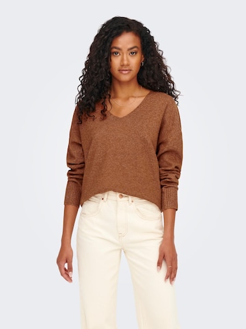 ONLY Sweter 'Rica' w kolorze brązowy: przód