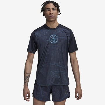 ADIDAS PERFORMANCE - Camisa funcionais 'Designed For Running' em azul: frente