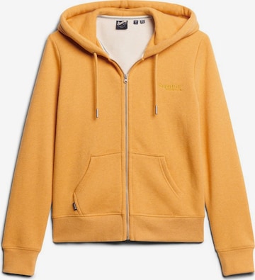 Veste de survêtement Superdry en jaune : devant