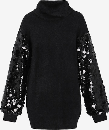 Robes en maille IZIA en noir : devant