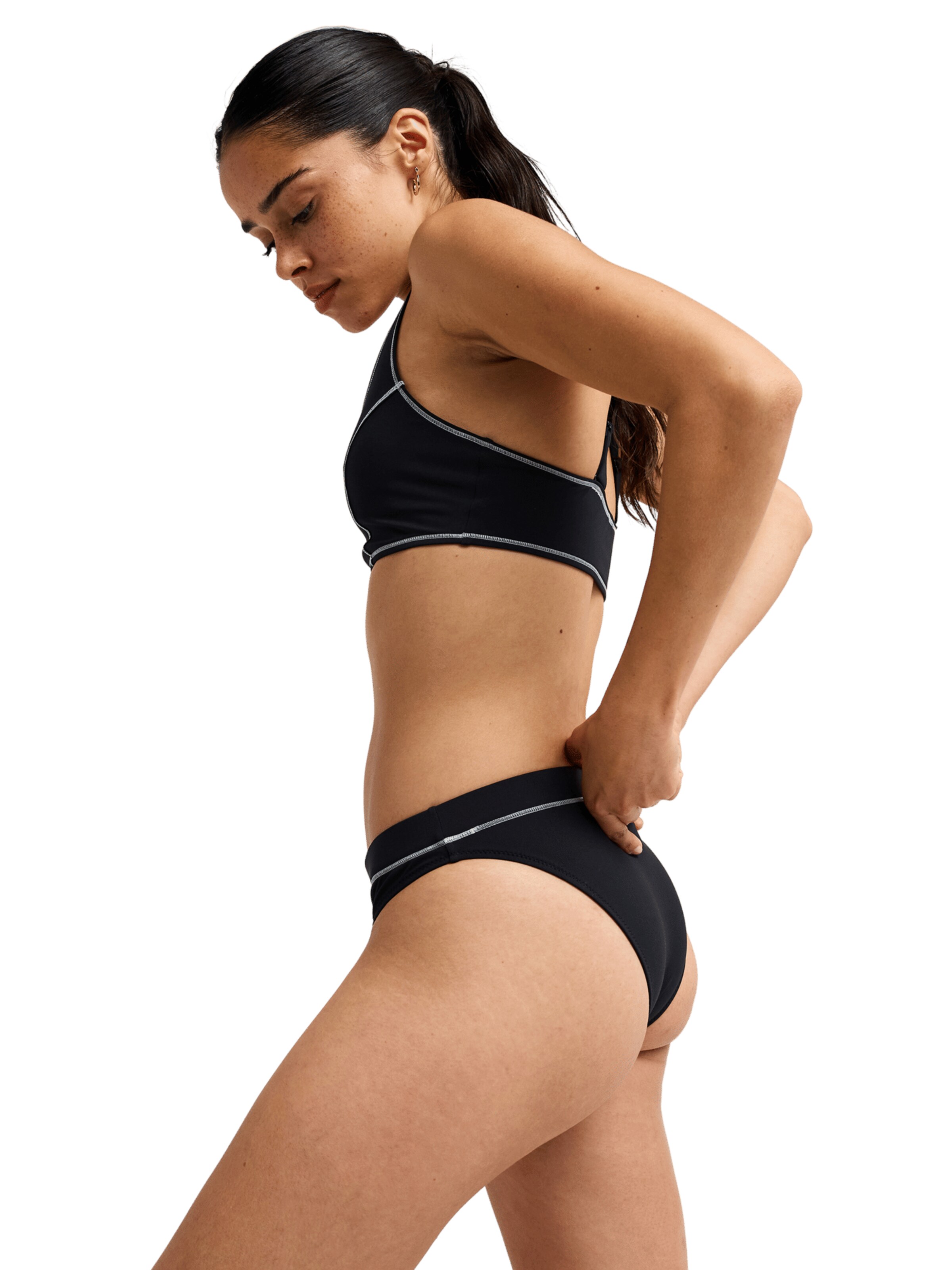 ROXY Athletic Bikini Bottoms in Grey
