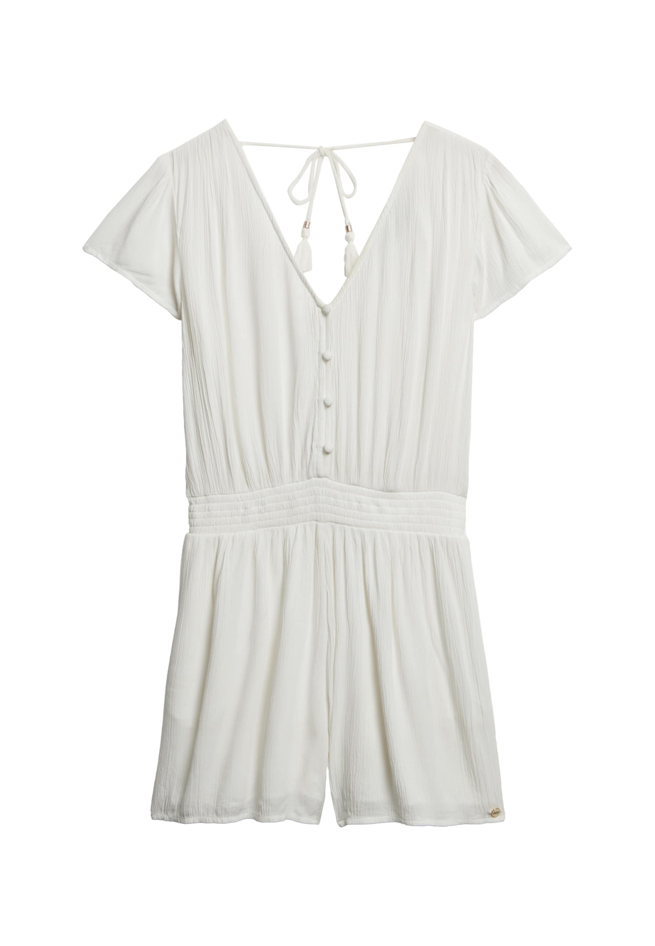Superdry Jumpsuit in Wit: voorkant