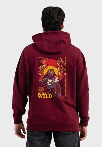 Oldskull Sweatjacke 'Wrldvibe Return to Wild Graphic' in Rot
