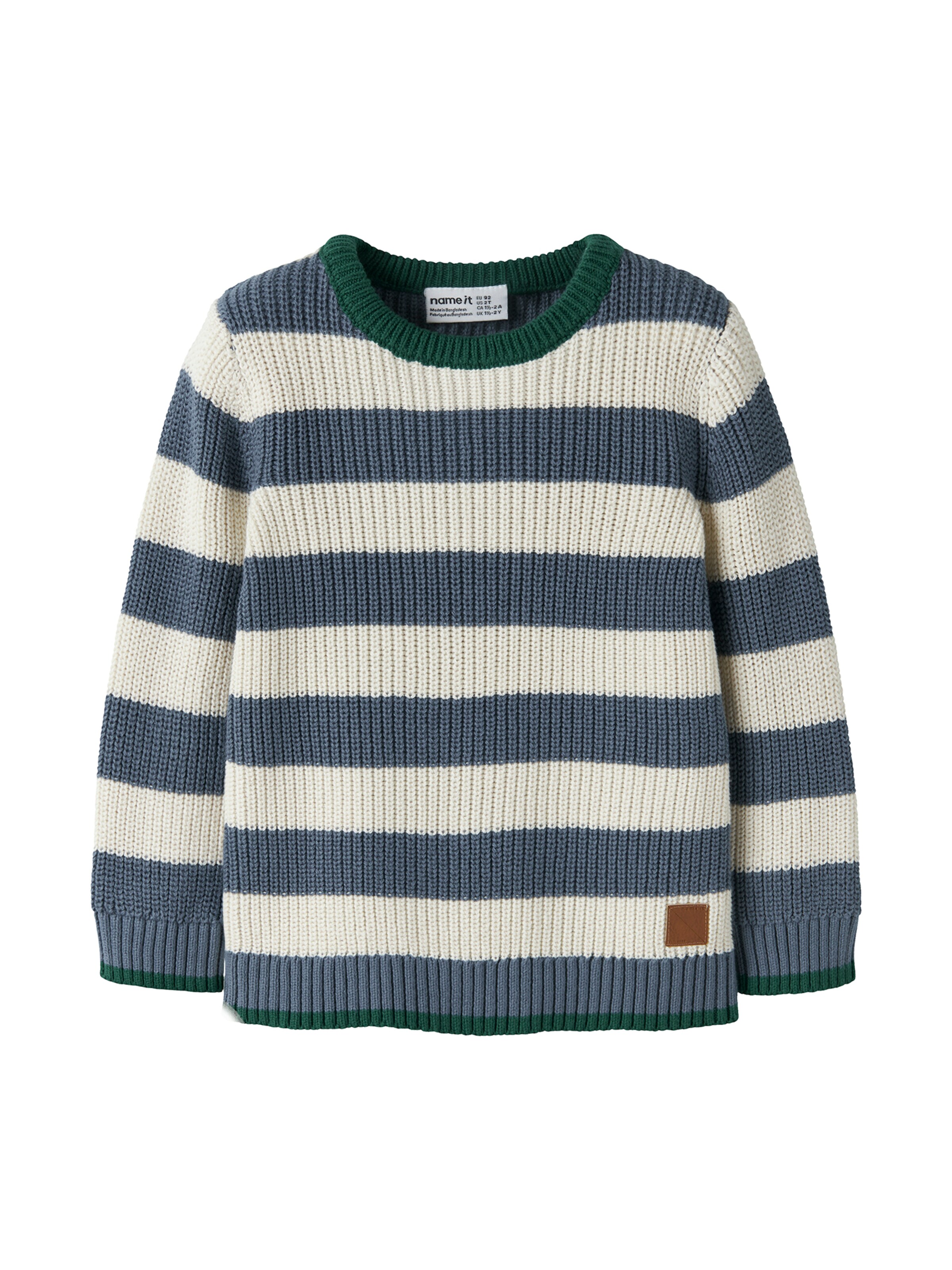 NAME IT Trui 'NMMNEREUS' in 122-128 in de kleur Navy / Grasgroen / Natuurwit, Productweergave