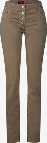 CECIL Slimfit Broek in Bruin: voorkant