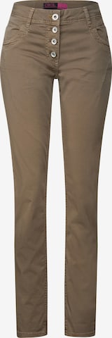 Coupe slim Pantalon CECIL en marron : devant