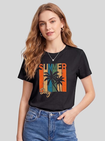 T-shirt 'Summer Print' LapaPlus en noir : devant