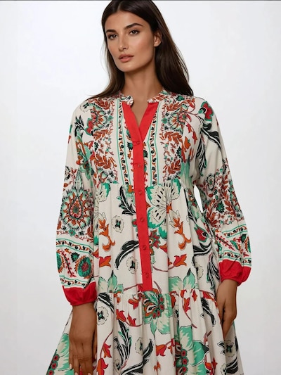 Abito Hiccup di colore crema / menta / arancione scuro / nero, Visualizzazione prodotti